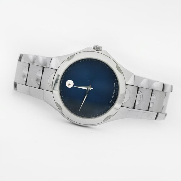 Movado Luno Blue Dial Steel Watch - Picture 3 of 6